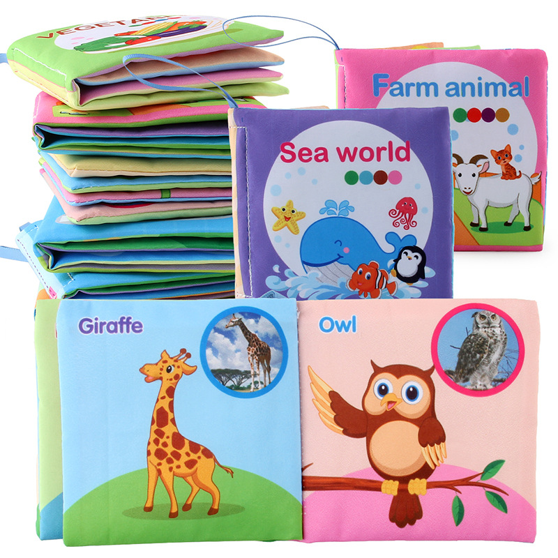 Non-toxic wrinkle infant early education soft cloth book toys