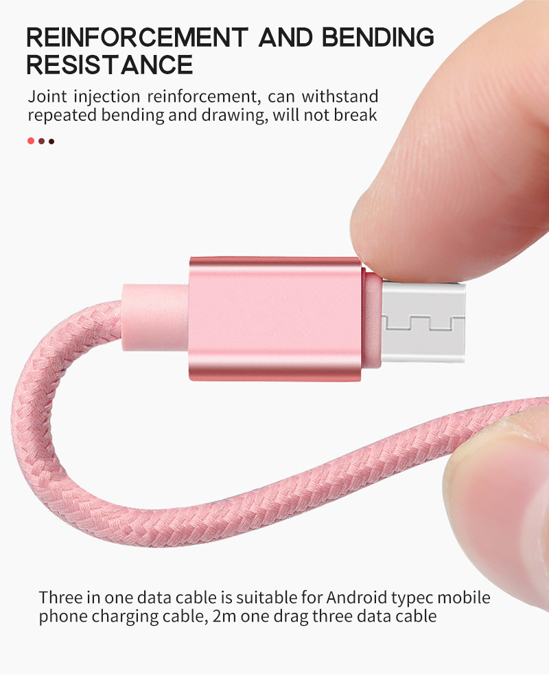Multifunctional woven fast charging mobile phone data cable