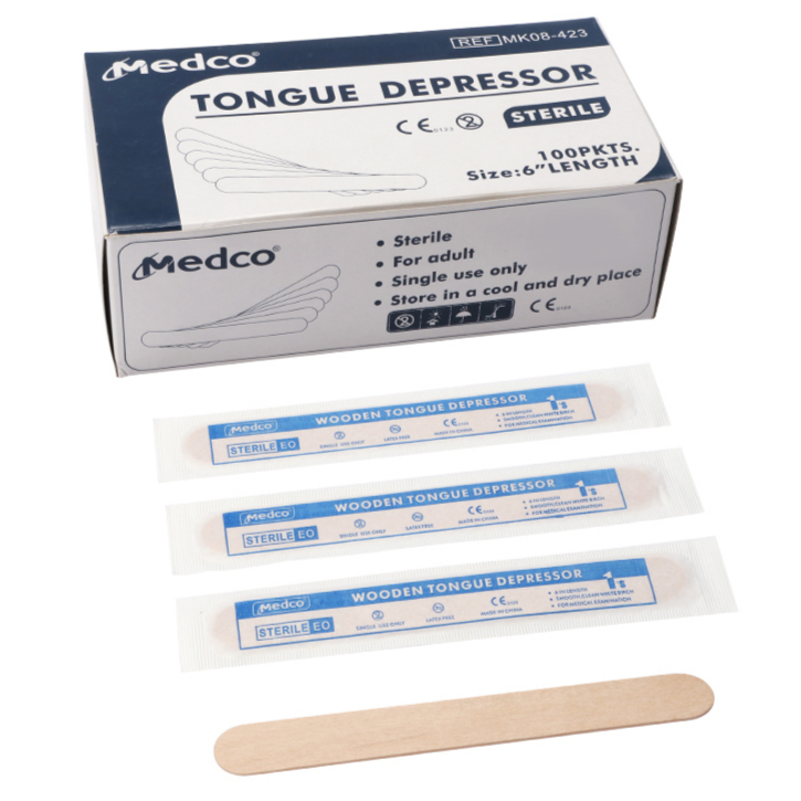 CE ISO certified grade A high quality disposable medical consumables sterile packaging Tongue depressor