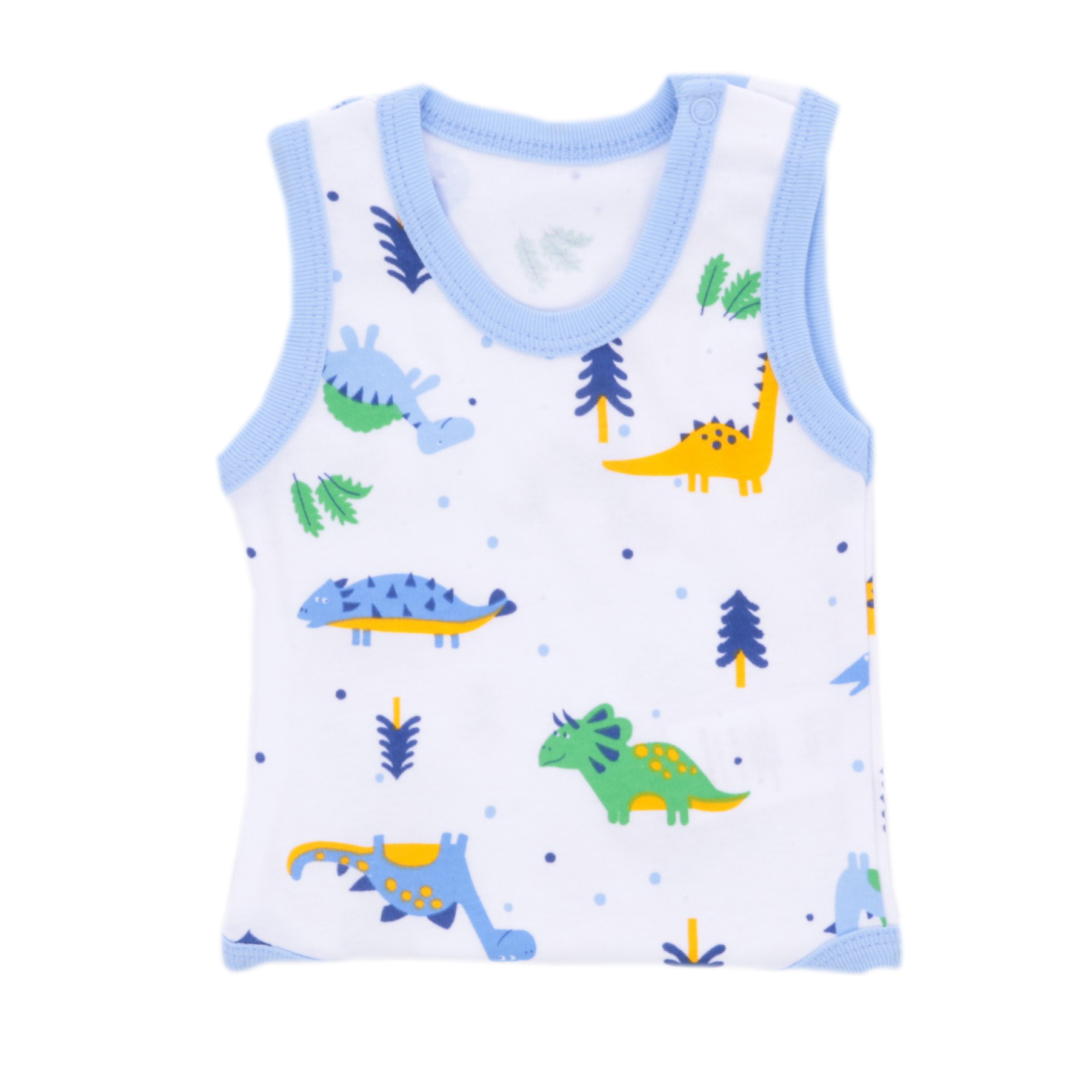 %100 Cotton Blue Dragon Patterned Baby Bodysuit
