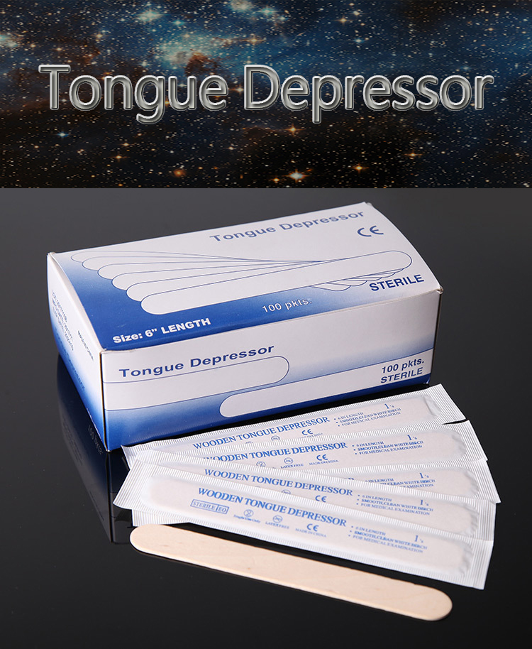 Medical packaging sterile 150 * 18 * 1.6mm wooden disposable tongue depressor