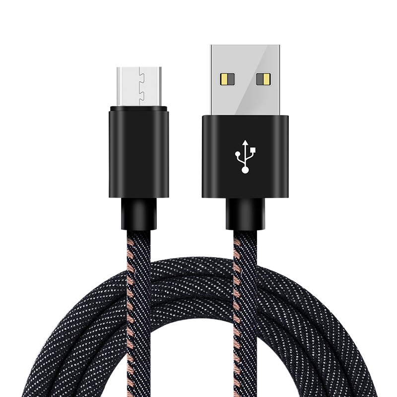 High quality 2A cowboy denim durable cloth 1M TYPE C Usb charging date Cable for Samsung S9 S8 Huawei mate30pro