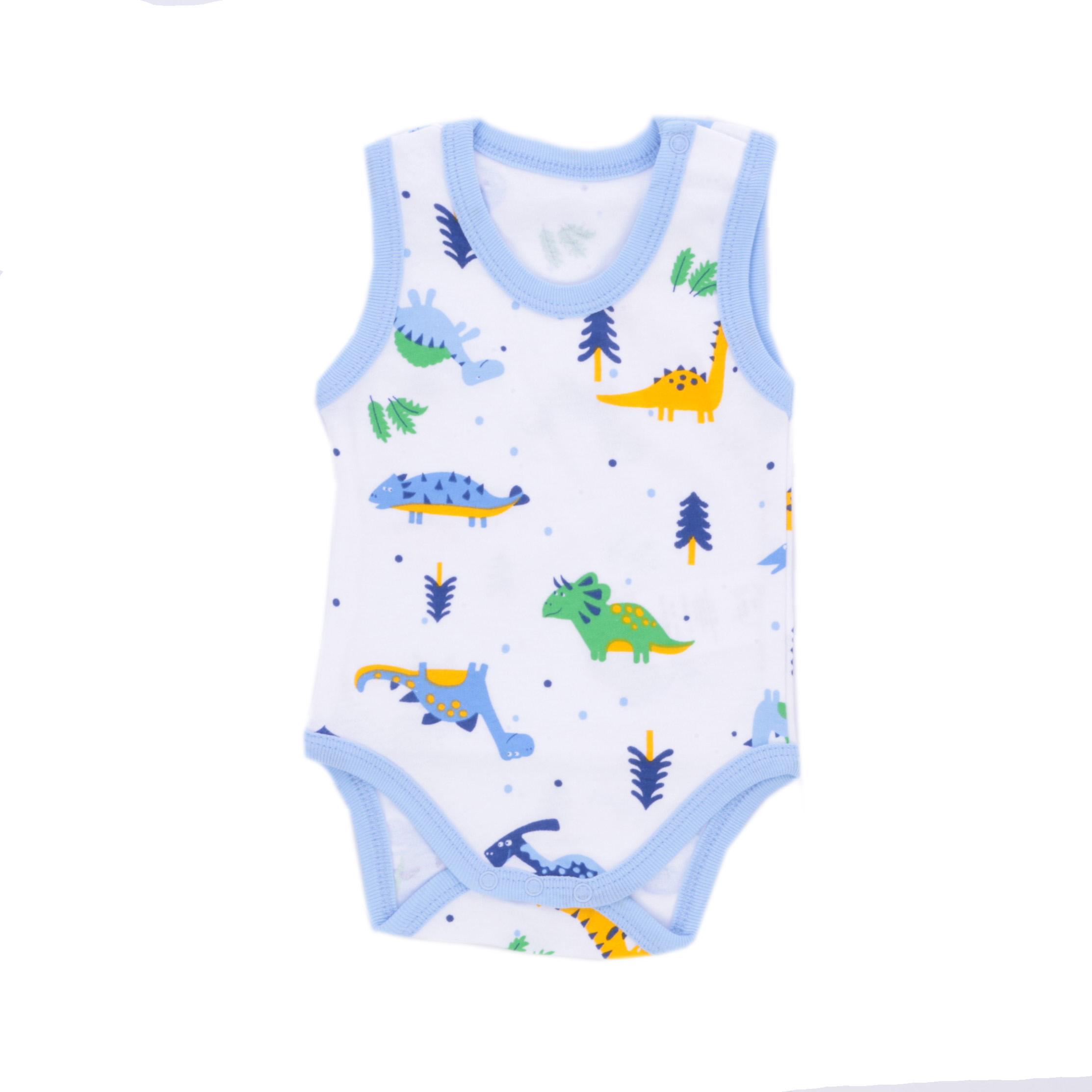 %100 Cotton Blue Dragon Patterned Baby Bodysuit
