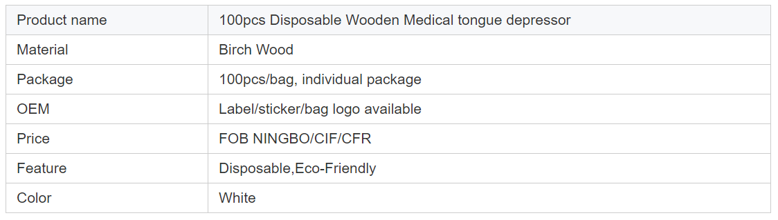 100pcs Disposable Wooden Medical tongue depressor