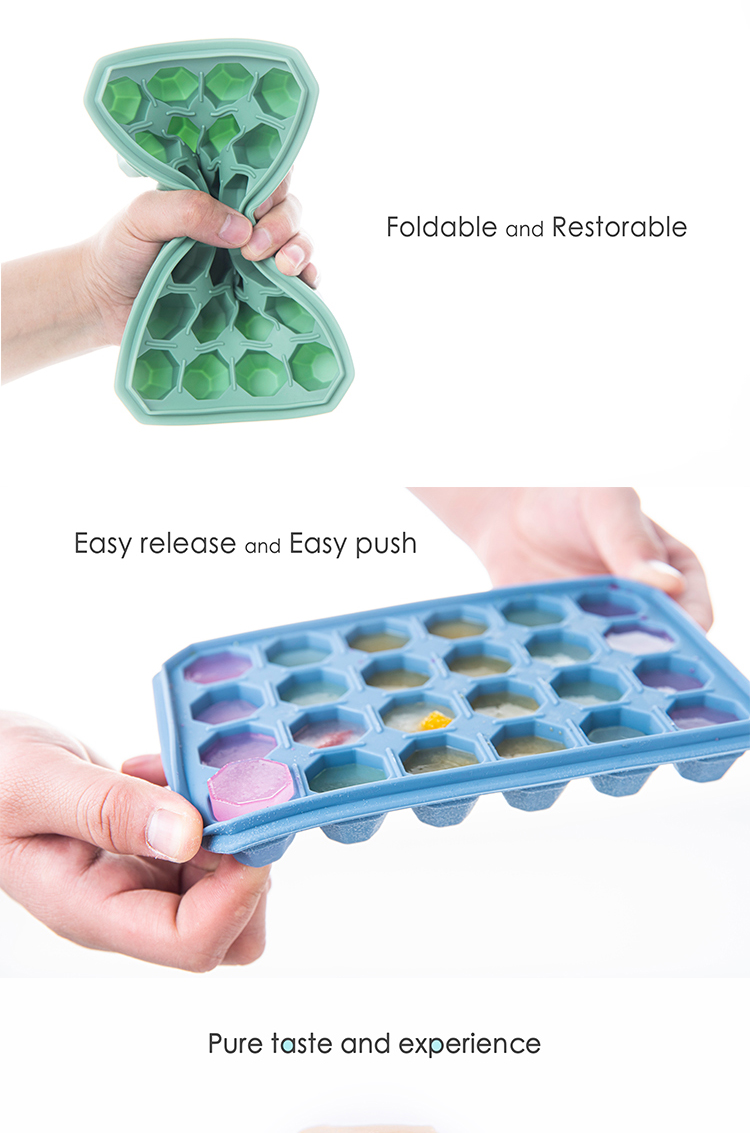  best-selling 24 cavity diamond shaped silica gel mold ice tray