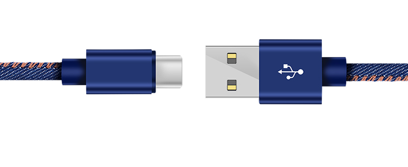 High quality 2A cowboy denim durable cloth 1M TYPE C Usb charging date Cable for Samsung S9 S8 Huawei mate30pro