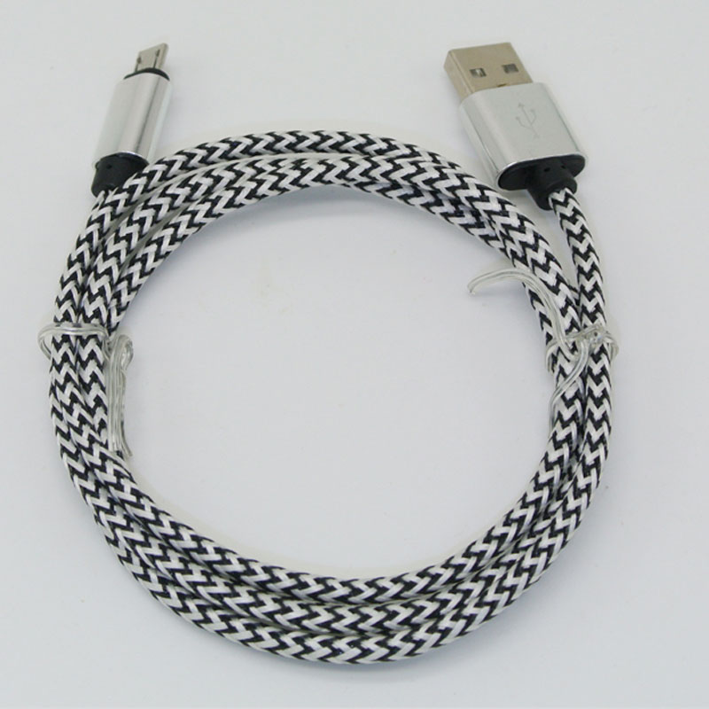Hot - selling aluminum metal 1 meter 2A color hemp braided charging USB synchronous mobile phone data line