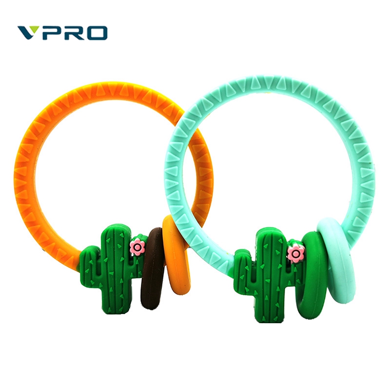 Hot selling crochet elephant teething wooden ring sensory toy baby teeth-gum