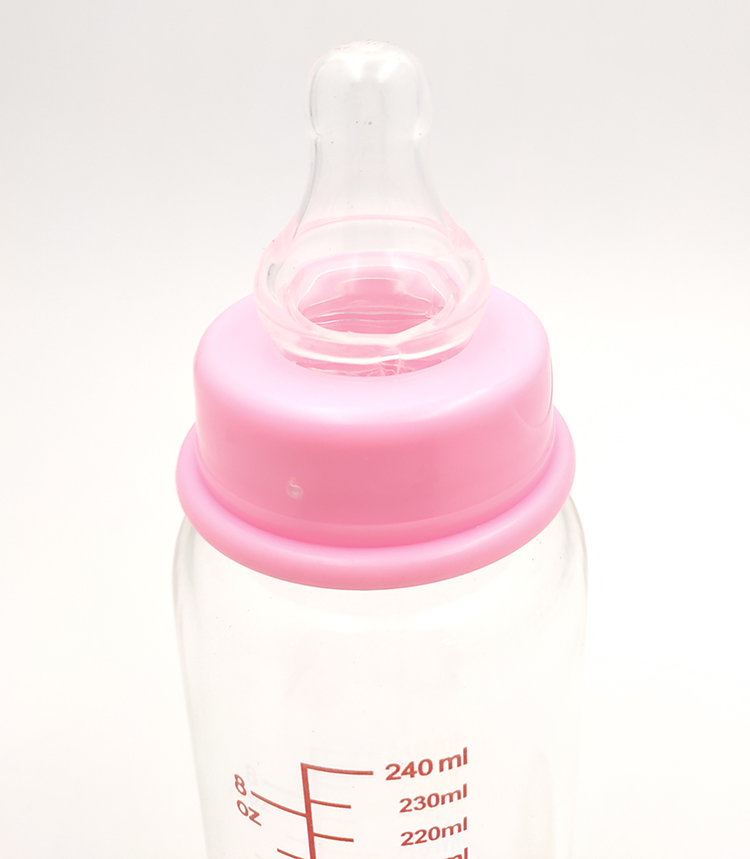 制造商彩色印刷母乳喂养婴儿玻璃奶瓶