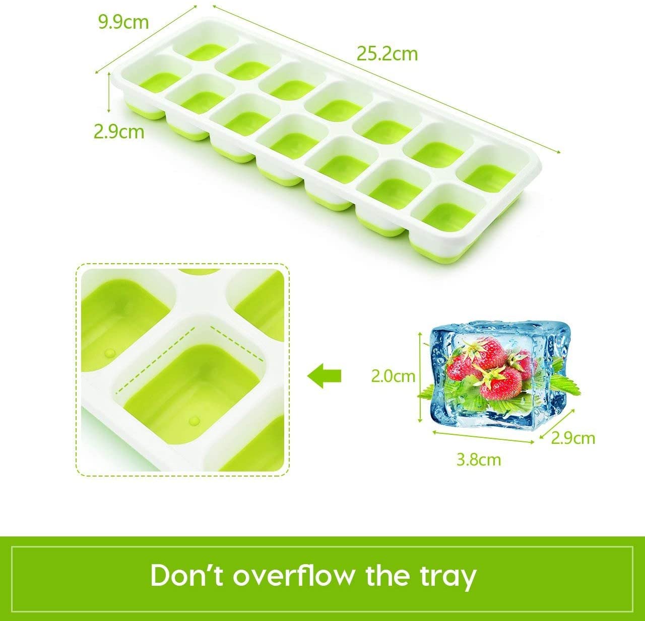 Flexible and easy to release BPA-free 14 mesh silica gel ice tray