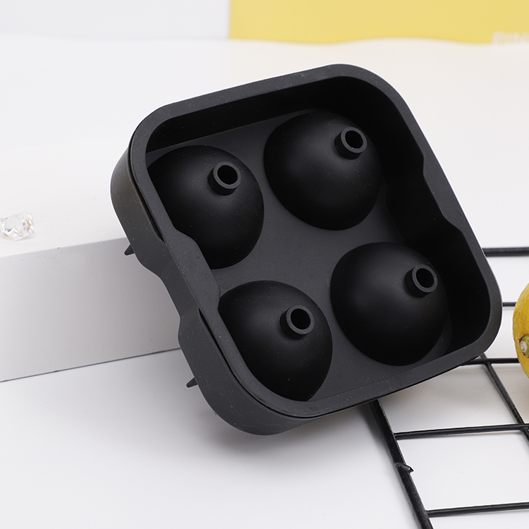 China's hot 4-chamber diamond silicone ice hockey cube tray