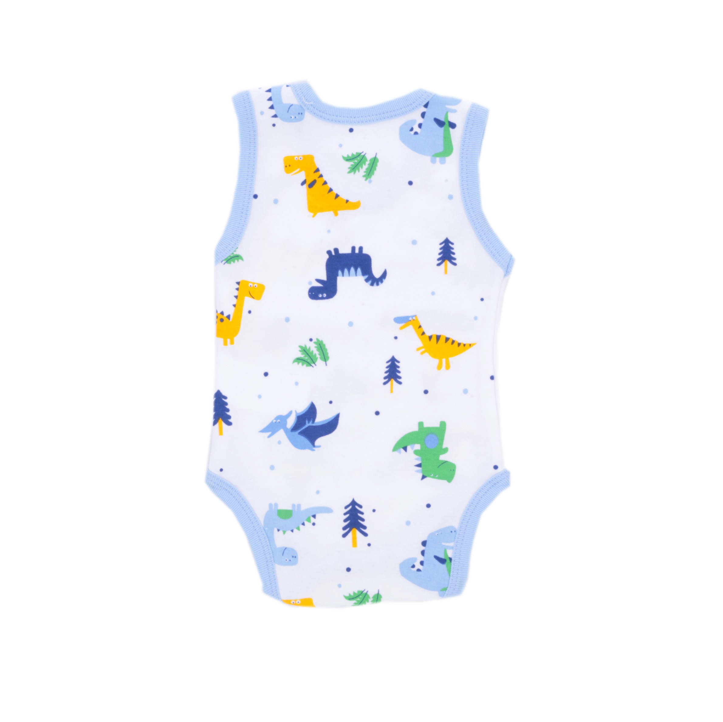 %100 Cotton Blue Dragon Patterned Baby Bodysuit