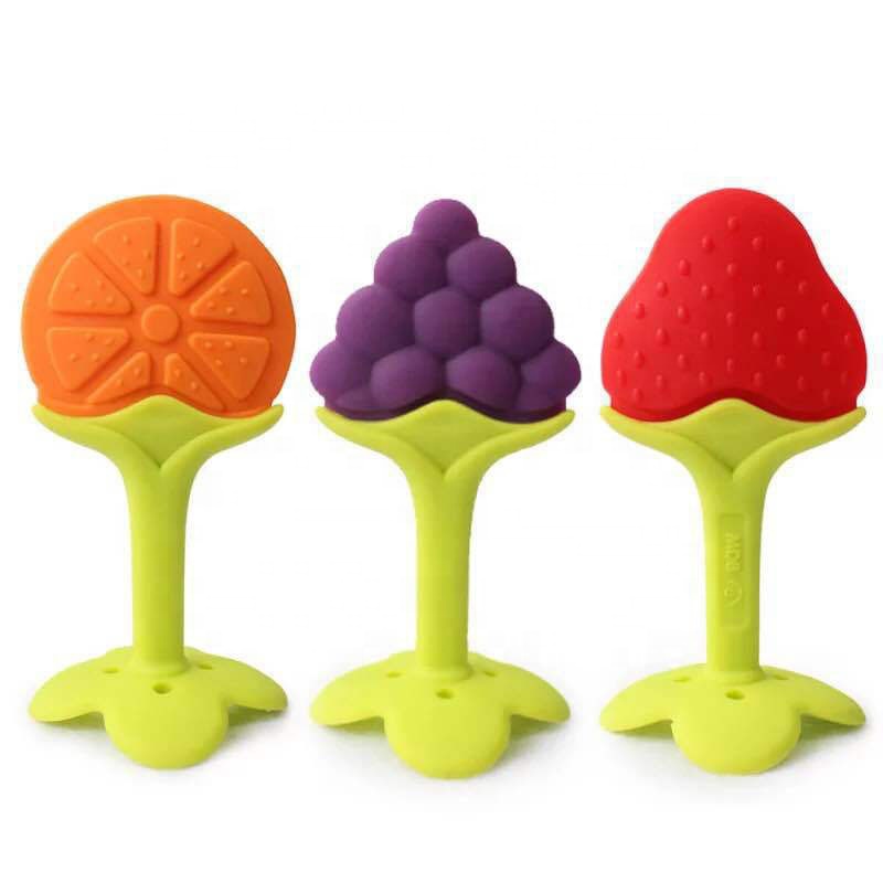 Baby silicone molar stick soft sensory free BPA toy fruit tooth glue