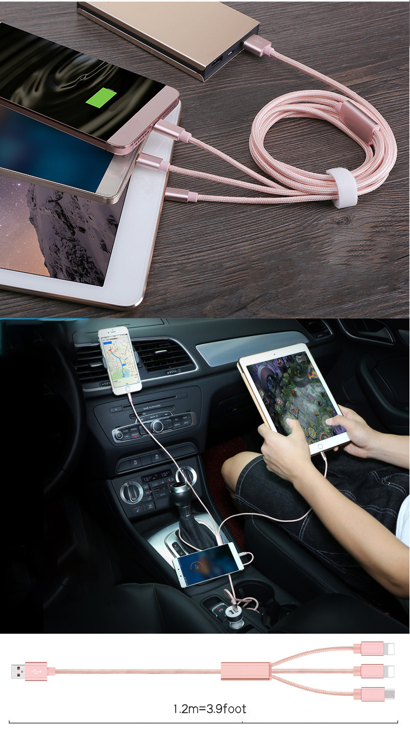 Multifunctional woven fast charging mobile phone data cable