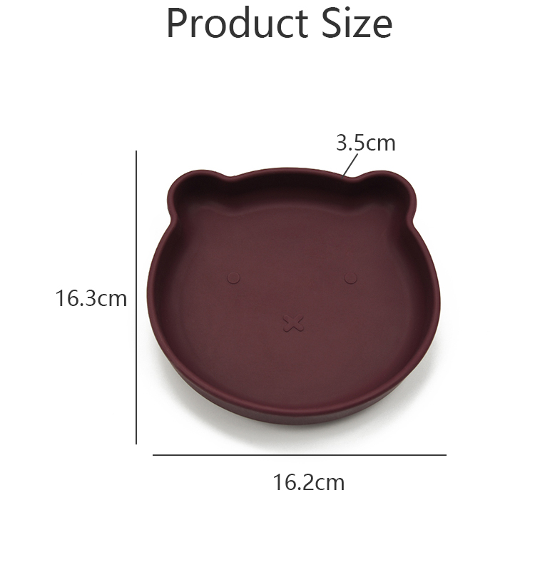 New laser labeling food grade silicone strong suction base lion shaped baby plate