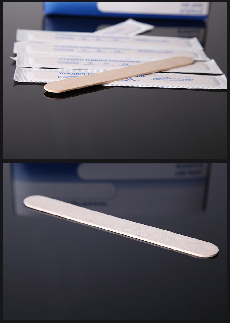 Medical packaging sterile 150 * 18 * 1.6mm wooden disposable tongue depressor