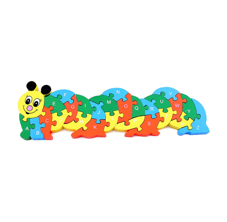 26 English alphanumeric cognitive wooden jigsaw puzzles