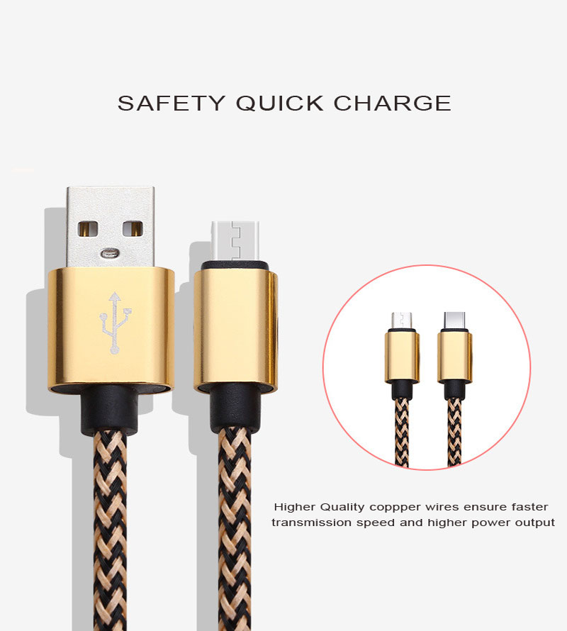 Hot - selling aluminum metal 1 meter 2A color hemp braided charging USB synchronous mobile phone data line