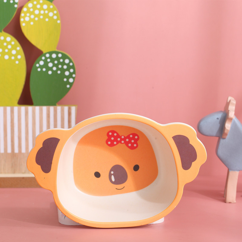 Does not contain BPA bamboo fibre suit baby tableware