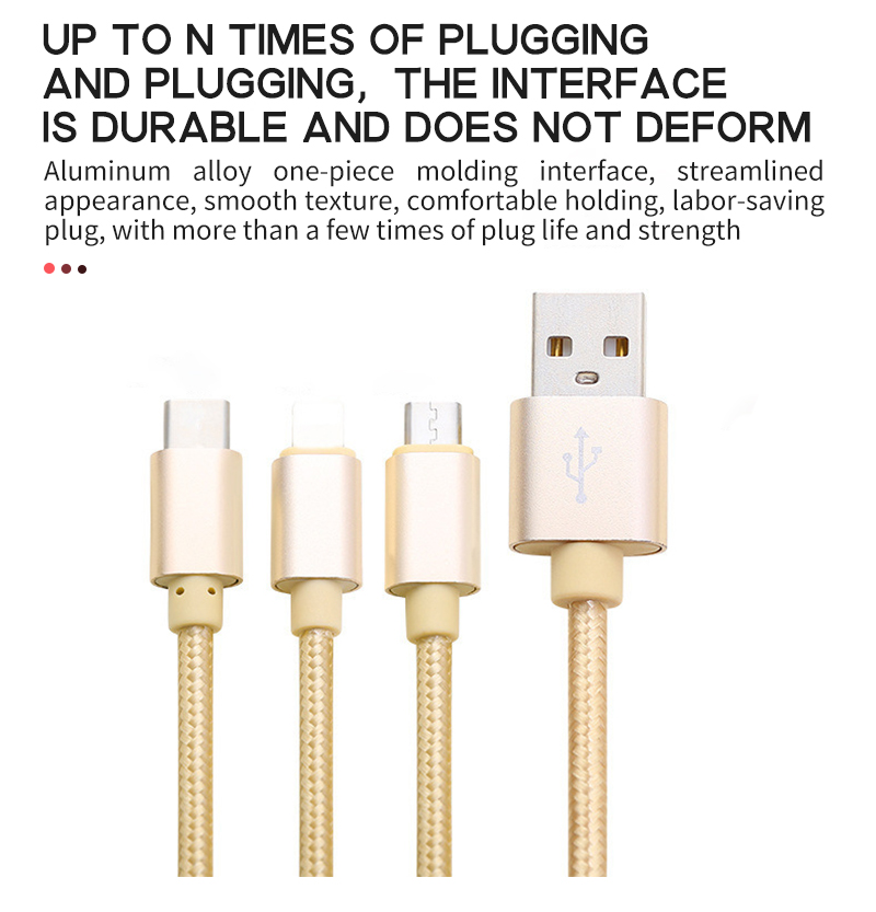 Multifunctional woven fast charging mobile phone data cable