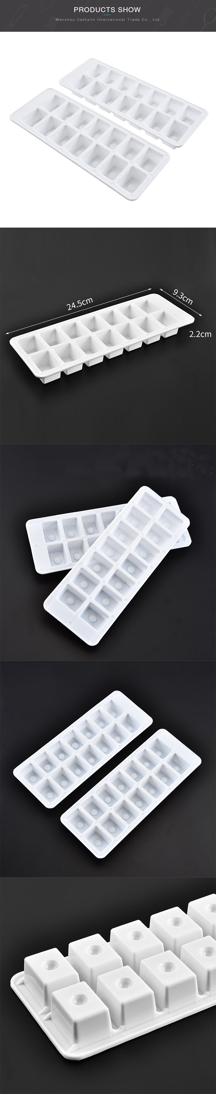 Easily release 14-cavity square storage container single-use plastic PP ice tray