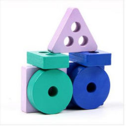 Environmentally friendly non-toxic 3D geometric stacking classification of wooden toys