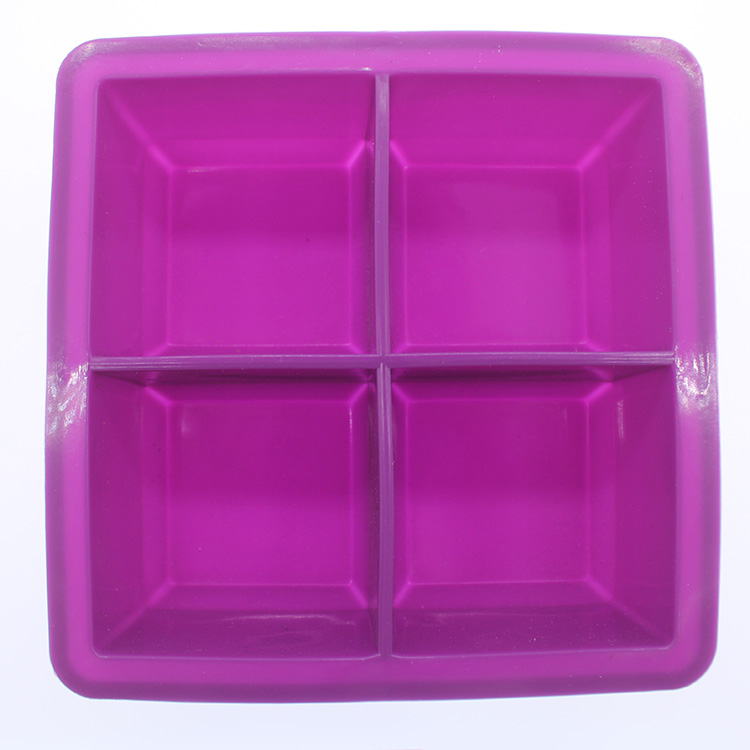 Eco-friendly folding 4-chamber silicone ice tray