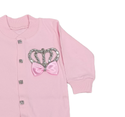 3 Pieces %100 Cotton Pink Girl Romper Set Newborn Clothes