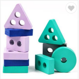 Environmentally friendly non-toxic 3D geometric stacking classification of wooden toys