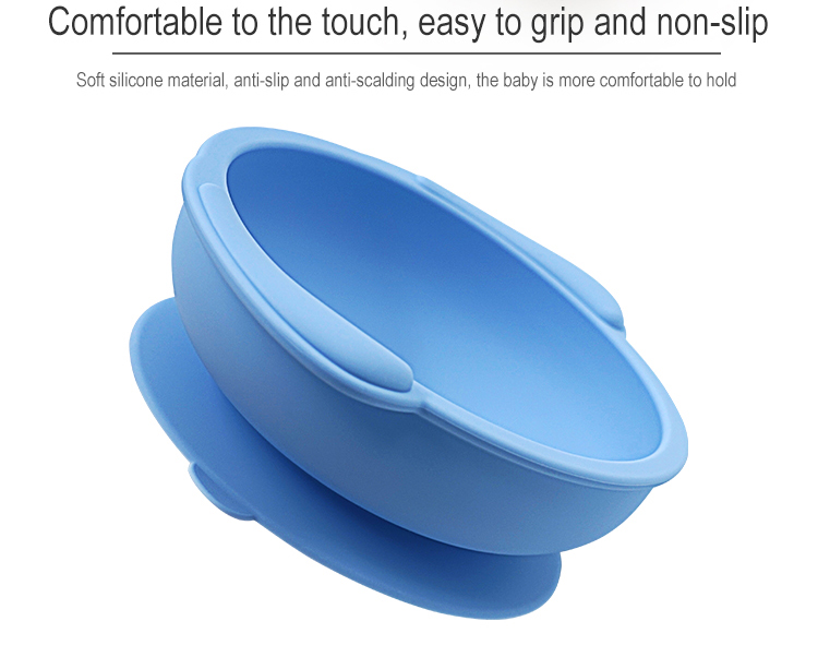 Custom Cartoon Dog Shape Baby Silicone Tableware Strong Suction Bowl and Spoon Set