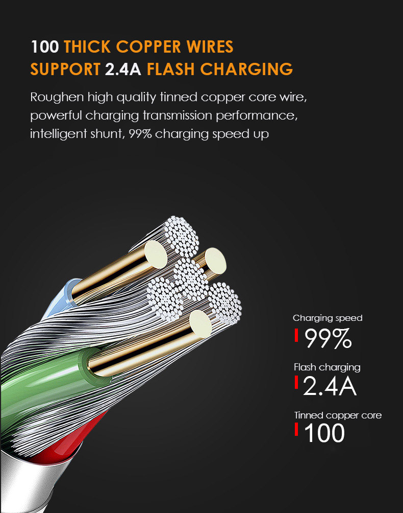 Honor mark 3 in 1 multi - fast charge USB mobile phone charging data cable