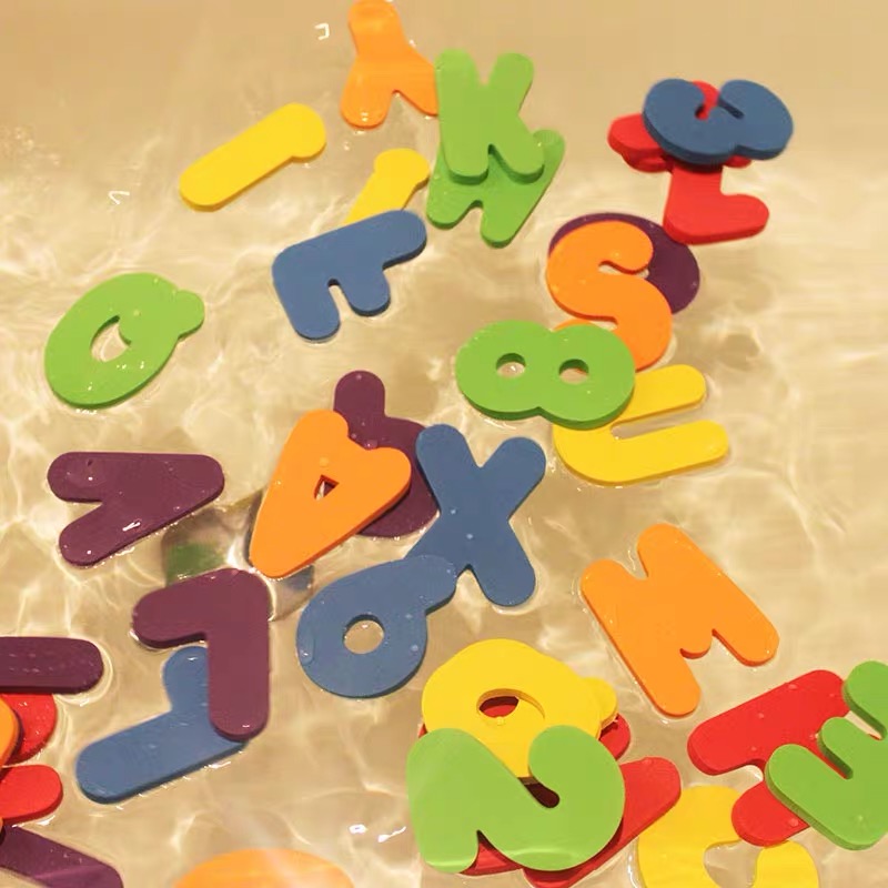 Amazon 36 pieces EVA foam letters and 10 pieces digital bathtub children's bath toys