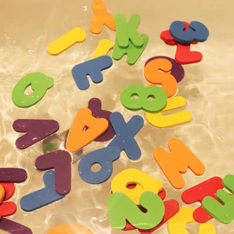 Amazon 36 pieces EVA foam letters and 10 pieces digital bathtub children's bath toys