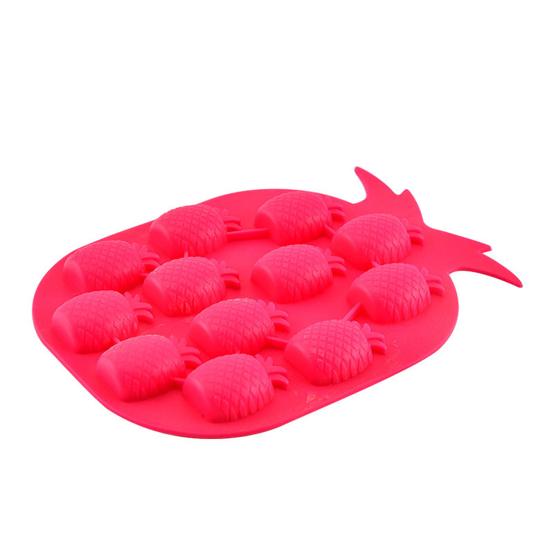 Pineapple-shaped 12-chamber mini fruit ice cream on a lovely silicone ice tray