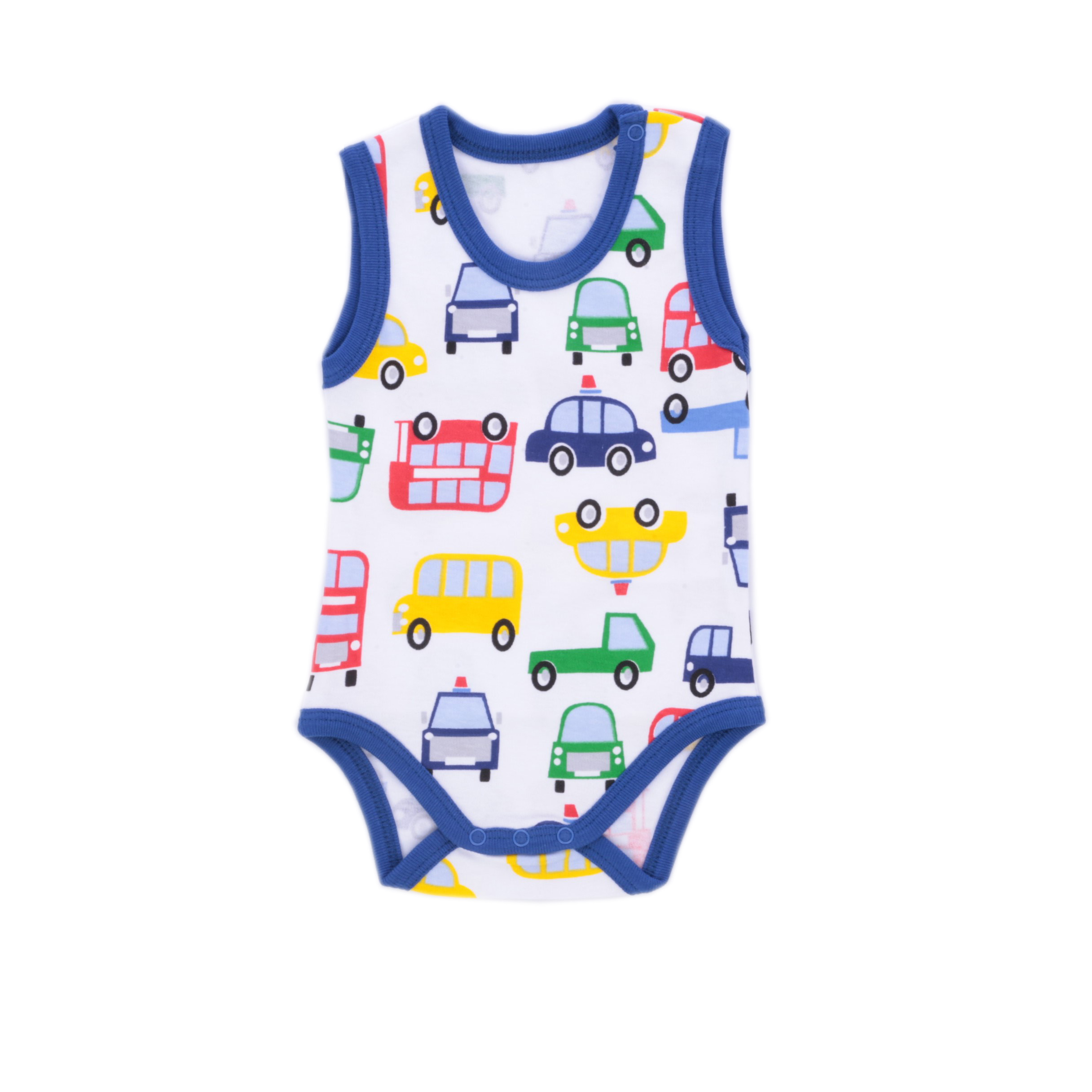 Blue Car Patterned Baby Bodysuit