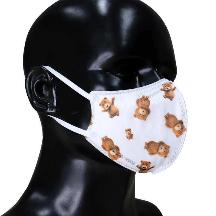 优质可爱日常防护白色透气熊儿童口罩