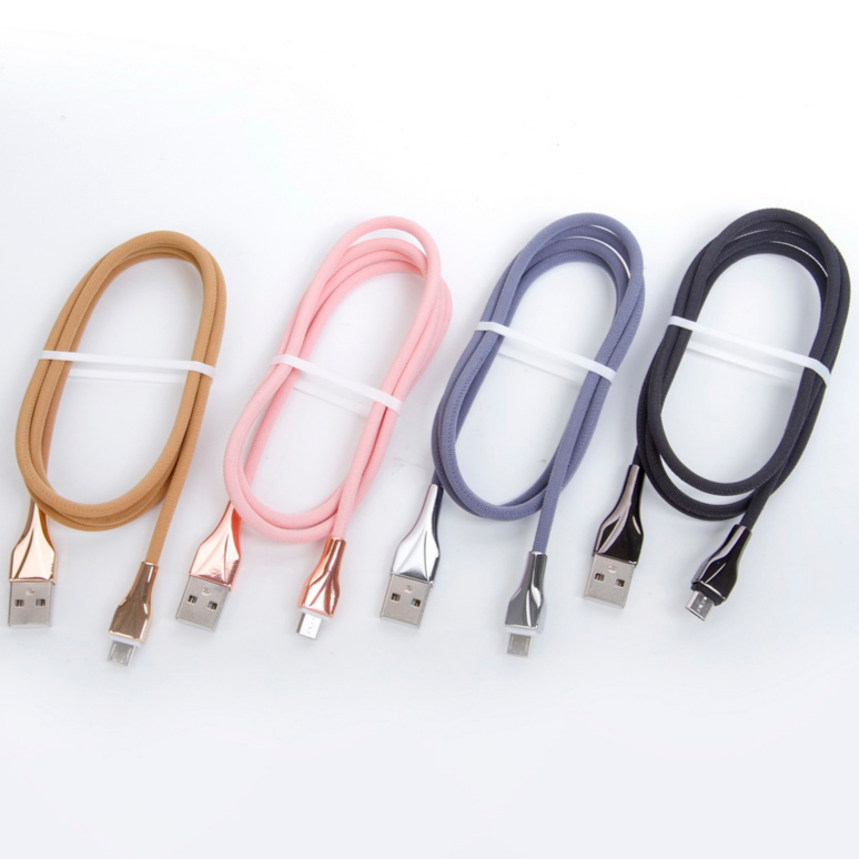 Zinc alloy heads cable nylon braided USB cable 2.4A Metal head high speed date mirco usb cable for Samsung Note 4 S6 S7