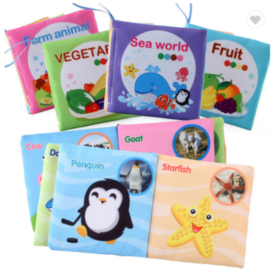 Non-toxic wrinkle infant early education soft cloth book toys