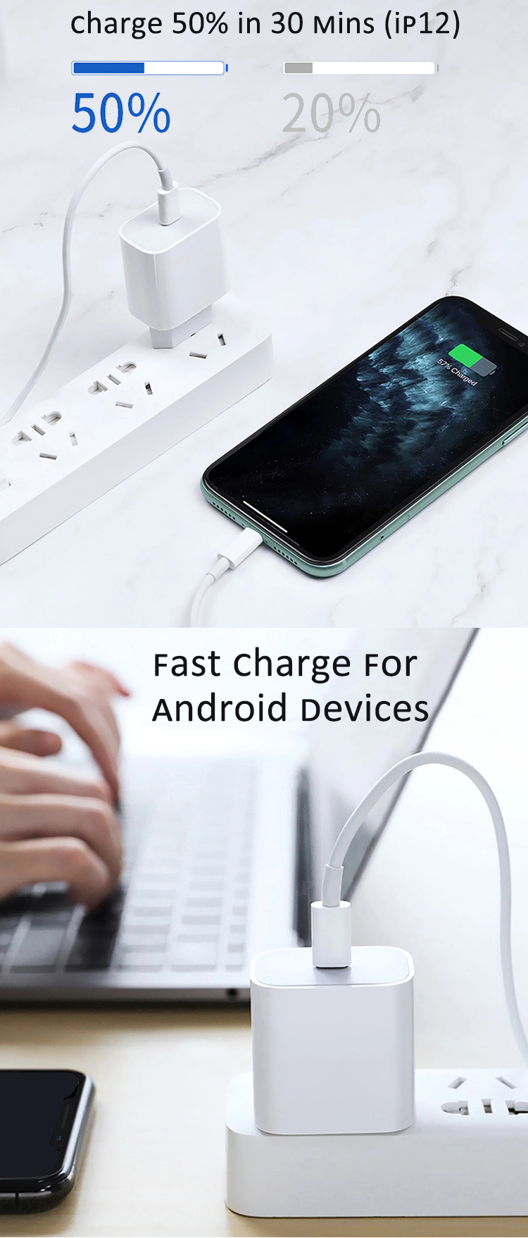 Free shipping 20W 12V 1.5a New technology product USB fast battery mobile charger