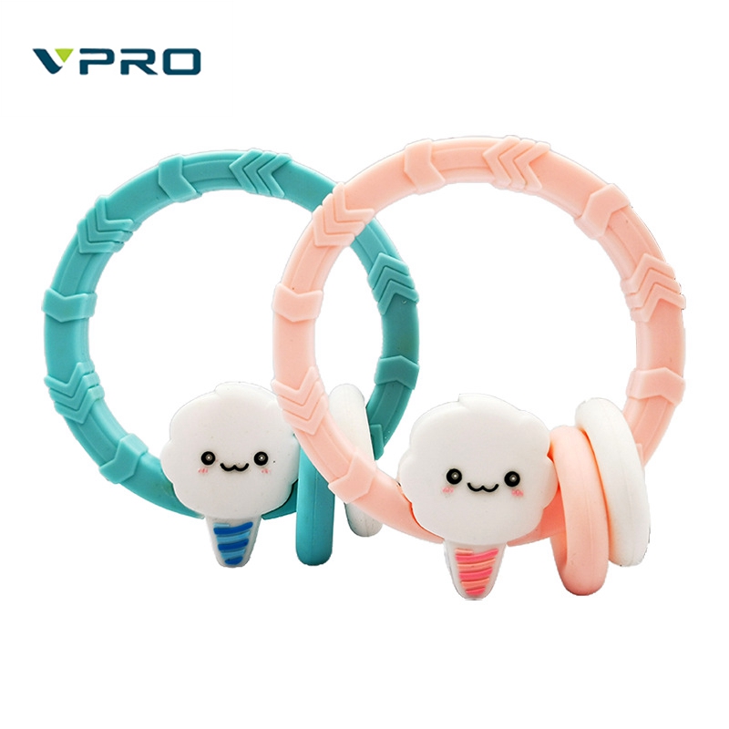 Hot selling crochet elephant teething wooden ring sensory toy baby teeth-gum