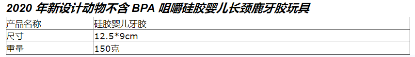 2021 年新设计咀嚼硅胶玩具婴儿长颈鹿牙胶