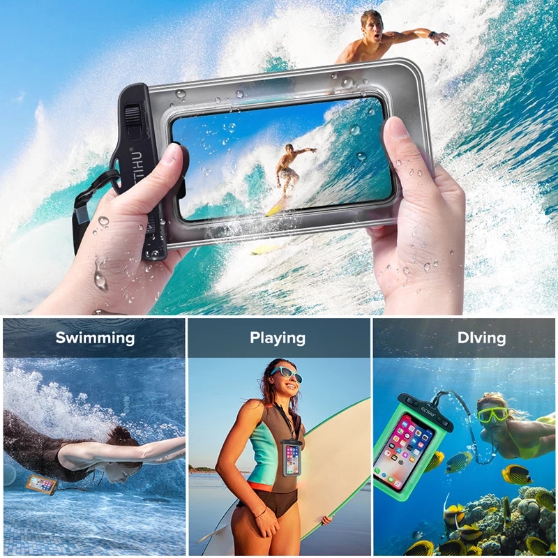 WaterProof Bag PVC Mobile Phone Cases Clear Pouch Case Water Proof Cell Phone Bag With Lanyard
