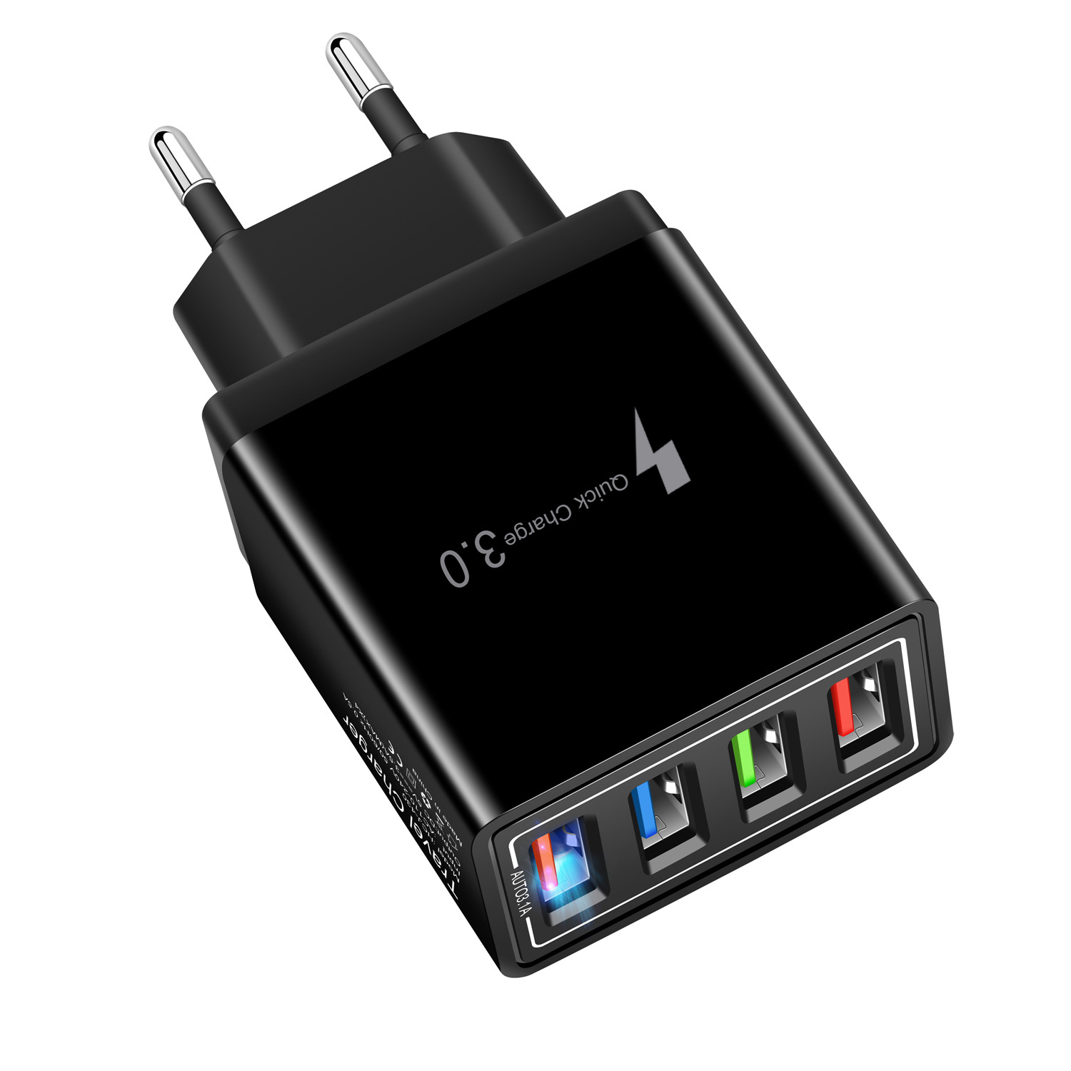 Suitable for Samsung Huawei Xiaomi QC 3.0 wall universal travel suitable for EU 4 USB mobile phone charger