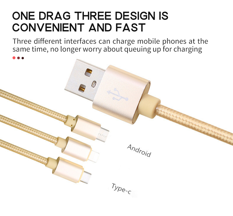 Multifunctional woven fast charging mobile phone data cable