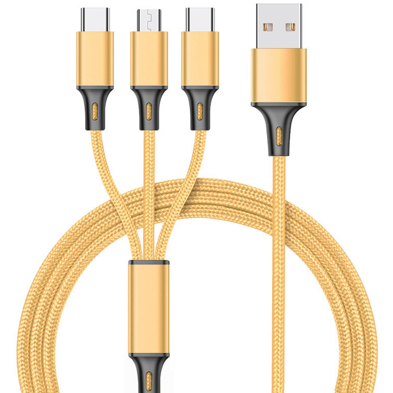 Honor mark 3 in 1 multi - fast charge USB mobile phone charging data cable