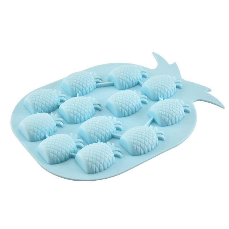 Pineapple-shaped 12-chamber mini fruit ice cream on a lovely silicone ice tray
