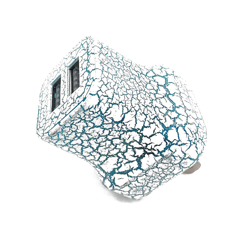 Crackle design colorful white red blue green 2.1A LED luminous travel home dual 2-port USB wall-mounted phone charger