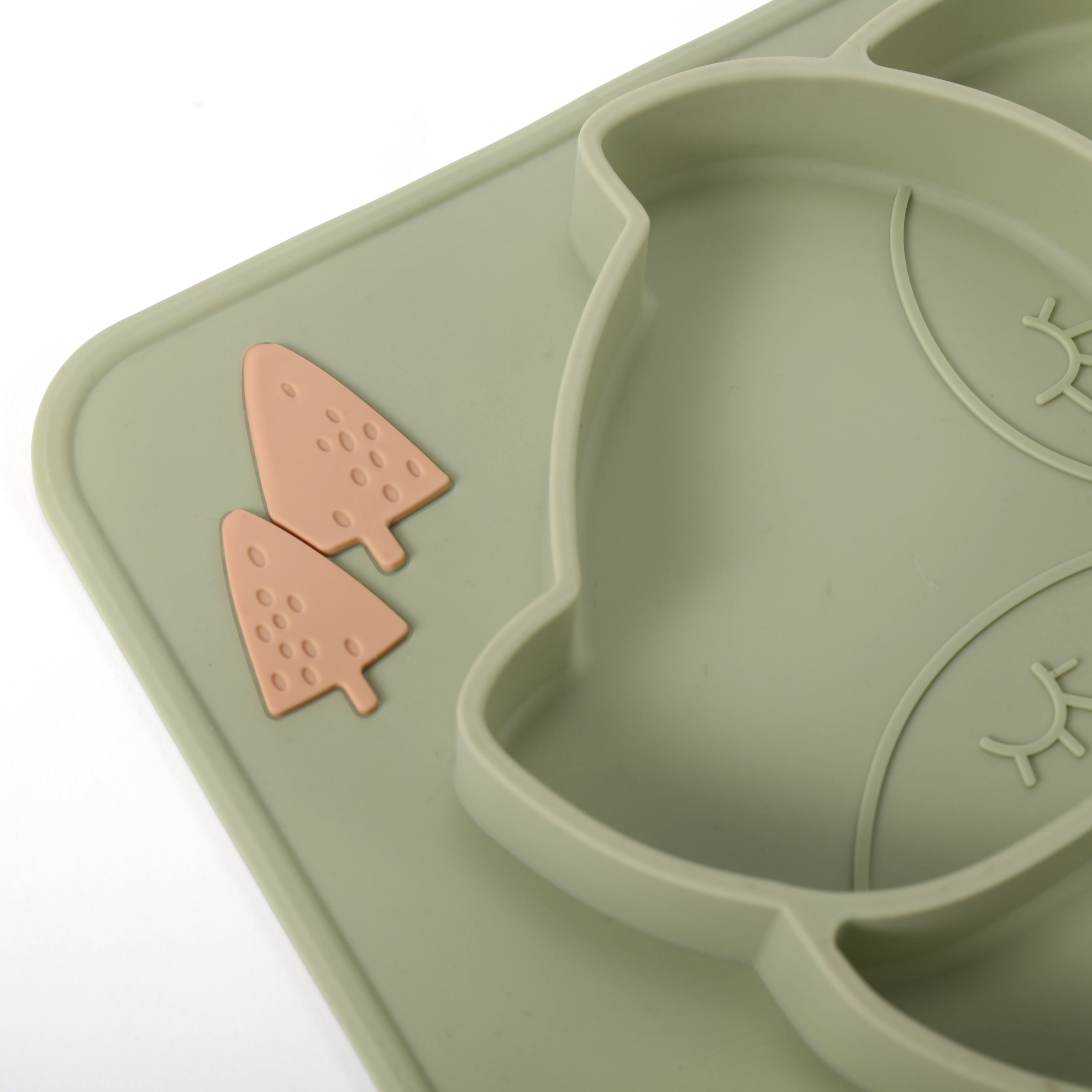 Silicone Baby Plate with Fox Style Suction Type Multiple Colors Selection