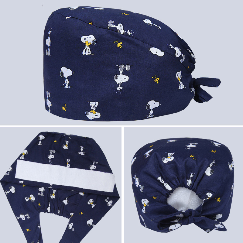 Pet Cartoon Working Hat Medical Nurse Caps Doctor Surgical Hat Unisex 100% Cotton Detal Beauty Salon Scrub Cap