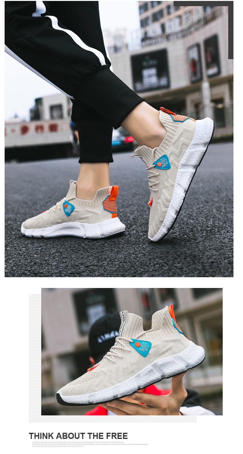 Sports shoes men's casual shoes 2021 autumn new flying woven shoes tidal shoes fashion soft soled running shoes